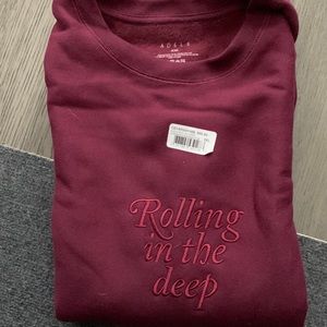 Official Adele crewneck burgandy sweatshirt from concert in Vegas